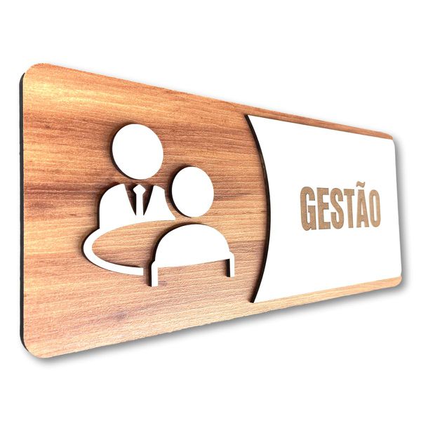 Placa De Sinalização |Gestão - MDF 30x13cm