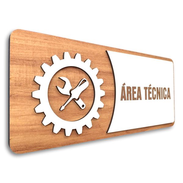 Placa De Sinalização | Área Técnica - MDF 30x13cm