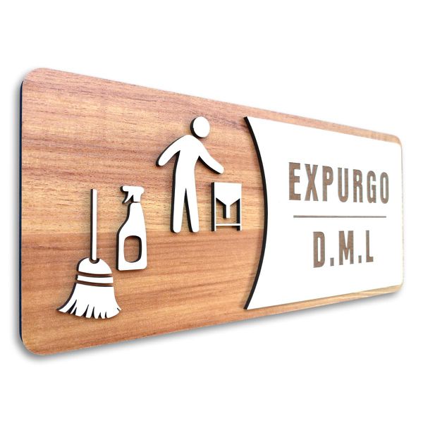 Placa De Sinalização | Expurgo - DML - MDF 30x13cm