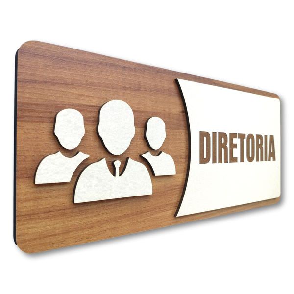 Placa De Sinalização |Diretoria - MDF 30x13cm