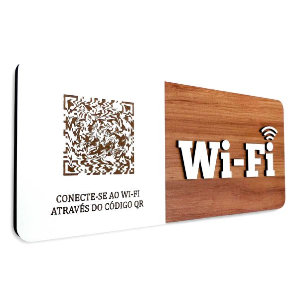 Placa De Sinalização | Uso de Wi-Fi - QR Code