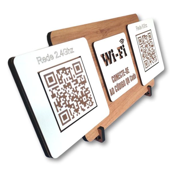 Placa De Sinalização | Uso de Wi-Fi - QR Code 