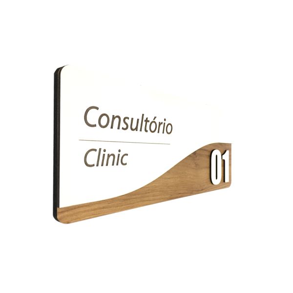 Placa de Sinalização | Consultório [Nº] (modelo 1)