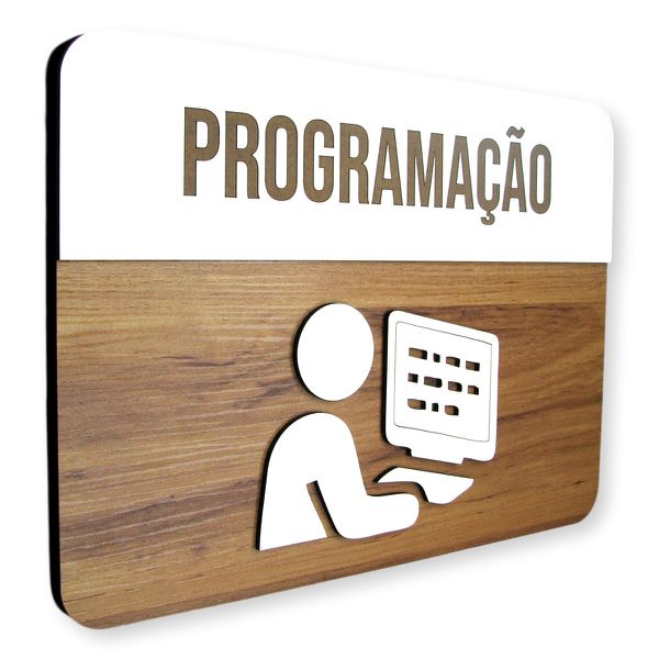 Placa De Sinalização | Programação - MDF 30x21cm