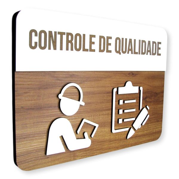 Placa De Sinalização | Controle de Qualidade - MDF 30x21cm