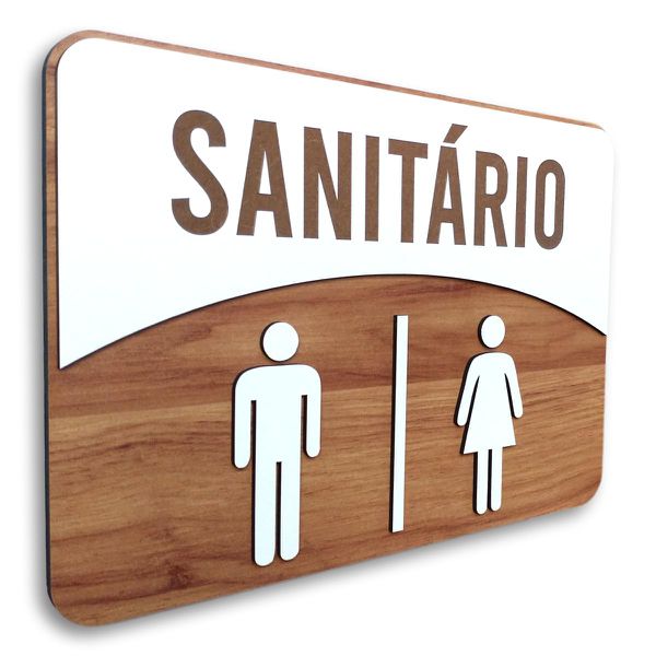 Placa De Sinalização | Sanitário - MDF 30x21cm