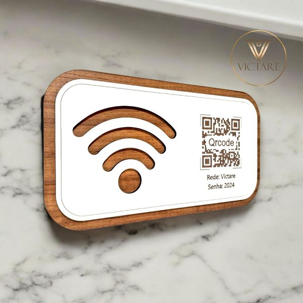 Placa De Sinalização | Uso de Wi-Fi - QR Code