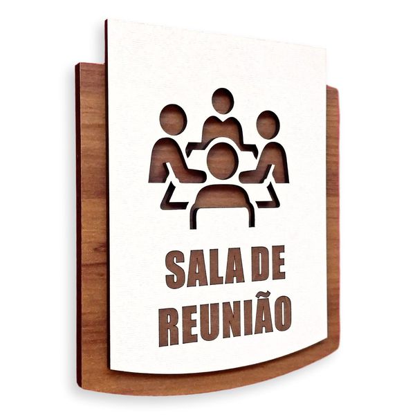 Placa De Sinalização | Reunião - MDF 15x13cm