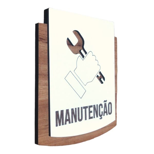 Placa De Sinalização | Manutenção - MDF 15x13cm