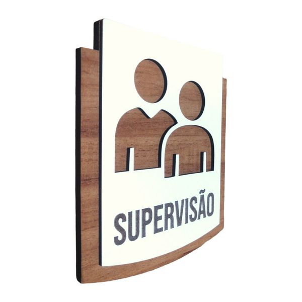 Placa de Sinalização - Supervisão - MDF 15x13cm 