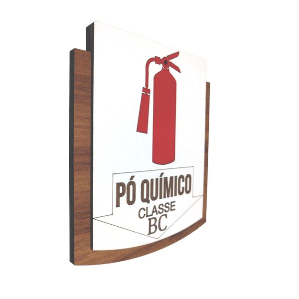 Placa De Sinalização | Extintor - Pó Químico - MDF 15x13cm 