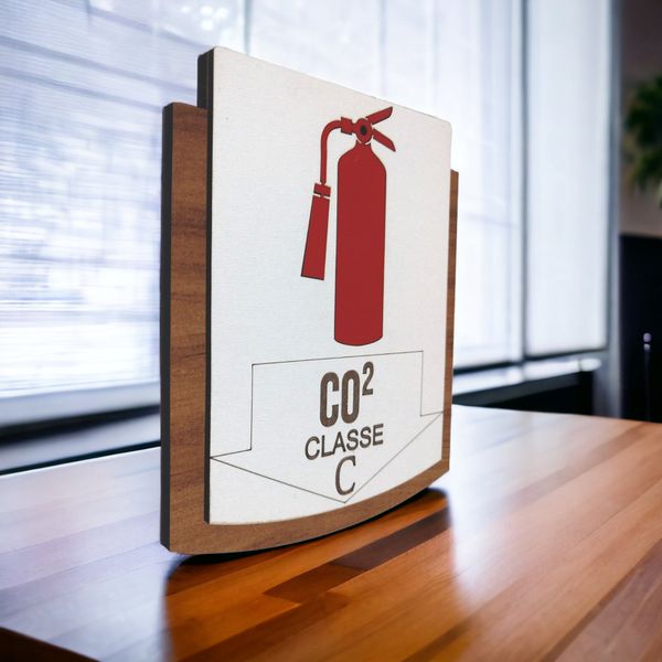 Placa De Sinalização | Extintor - Co2 - MDF 15x13cm 