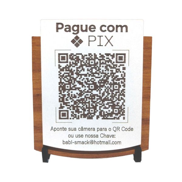  Placa de Sinalização | Pix - QR Code - MDF 15x13cm 