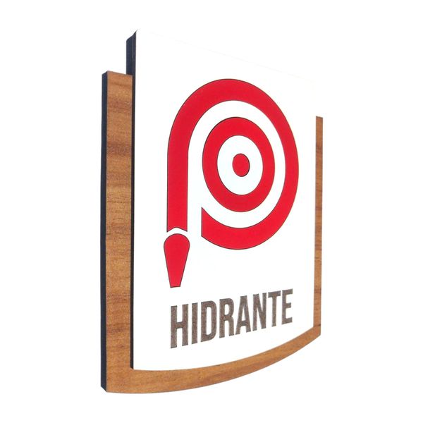 Placa de Sinalização - Hidrante - MDF 15x13cm