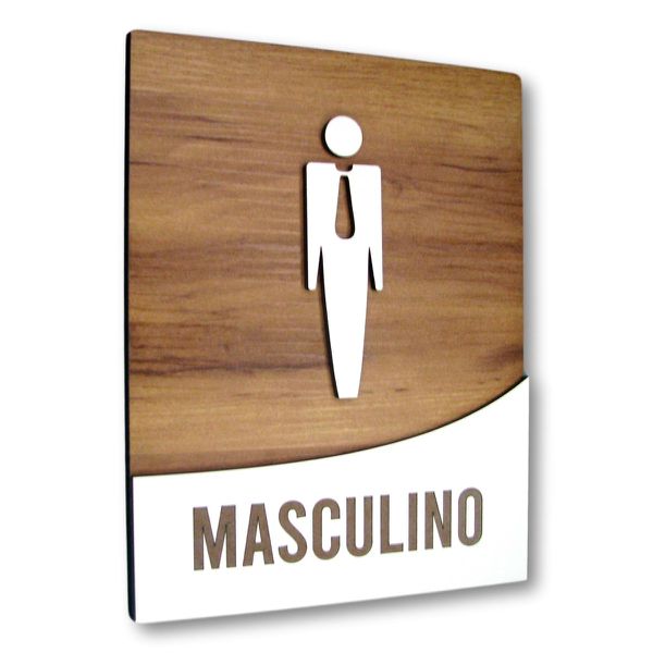 Placa De Sinalização | Masculino - MDF 18x14cm