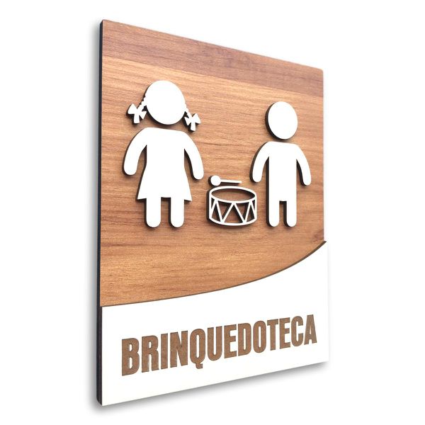 Placa De Sinalização | Brinquedoteca - MDF 18x14cm