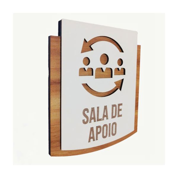 Placa De Sinalização | Sala de Apoio - MDF 15x13cm