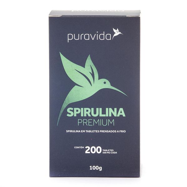 Spirulina Premium Puravida 200 Tabletes / 100g