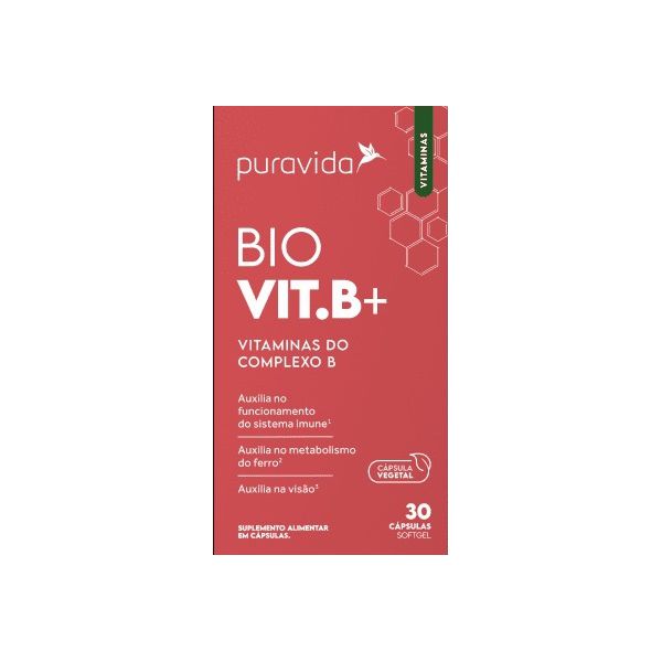 PURAVIDA BIO VIT B+ VITAMINAS DO COMPLEXO B 30 cápsulas