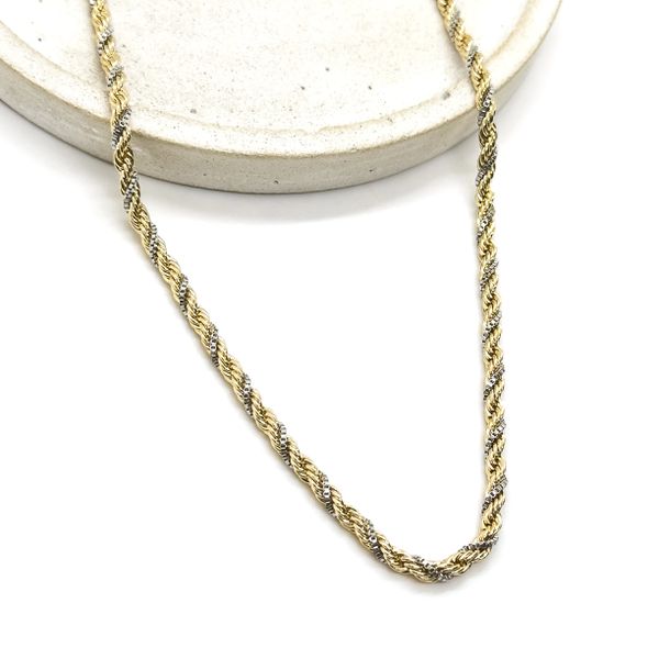 Corrente Cordão Baiano Mix de Banhos Banhada a Ouro