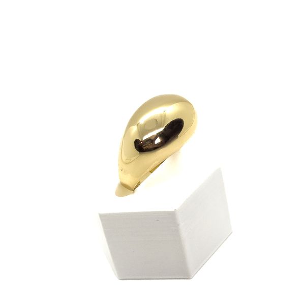 Anel Ajustável Bojudo Oval Banhado a Ouro