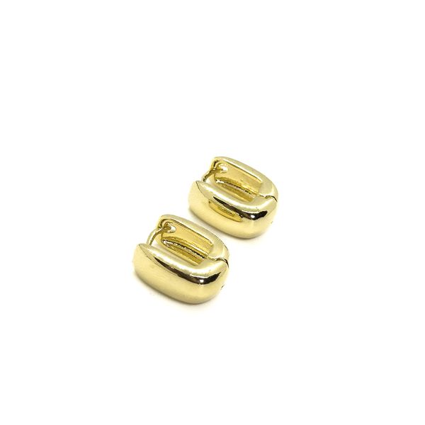 Brinco Argola M Bold Quadrada Banhado a Ouro 