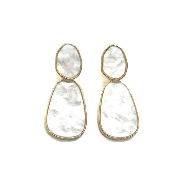 Brinco Maxi Organic Perolado Banhado a Ouro 