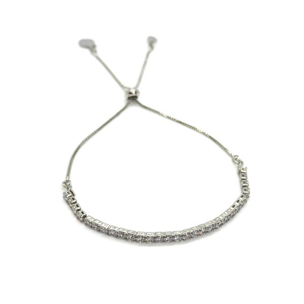 Pulseira Gravatinha Riviera Banhado a Ródio Branco 