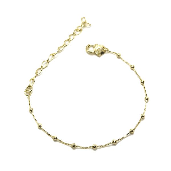 Pulseira Infantil Bolinhas Banhado a Ouro