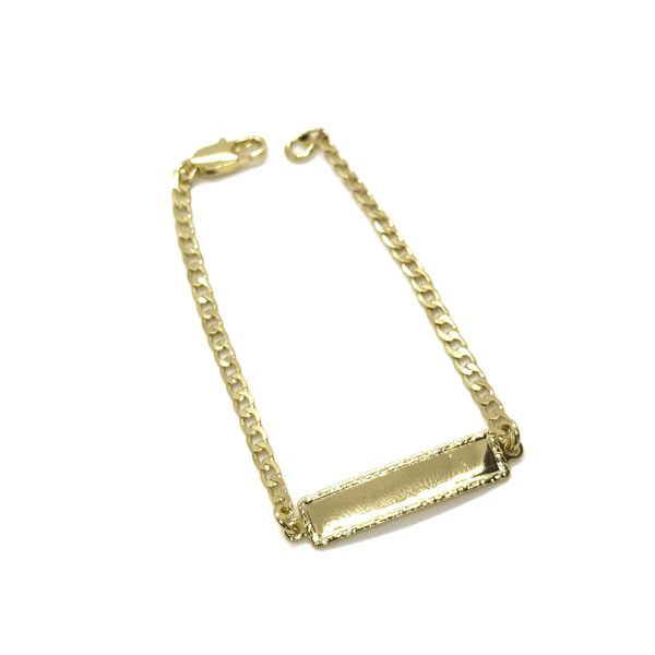 Pulseira Infantil Plaquinha Banhado a Ouro