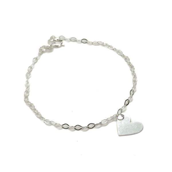 Pulseira Coração Barbie Chapinha em Prata 925 