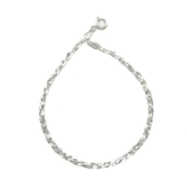 Pulseira Trançada Flat em Prata 925