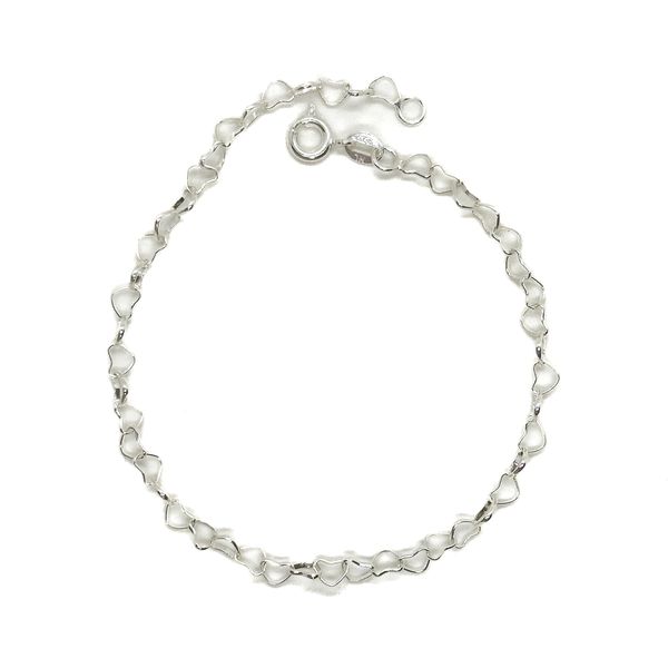 Pulseira Elos de Coração em Prata 925