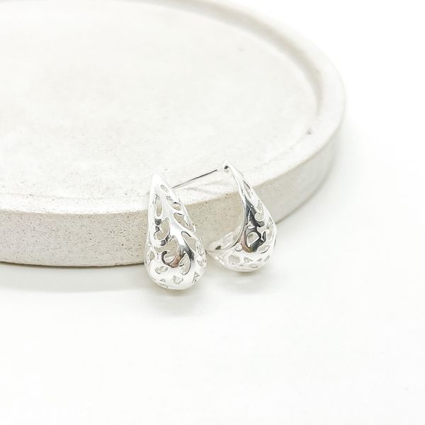 Brinco Cabacinha Trabalhada Média em Prata 925