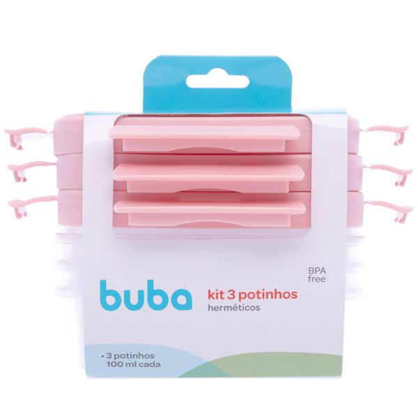 KITS 3 POTINHOS HERMETICOS ROSA