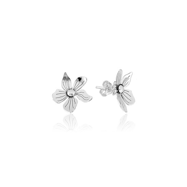Brinco em Prata 925 Flor Orgânico