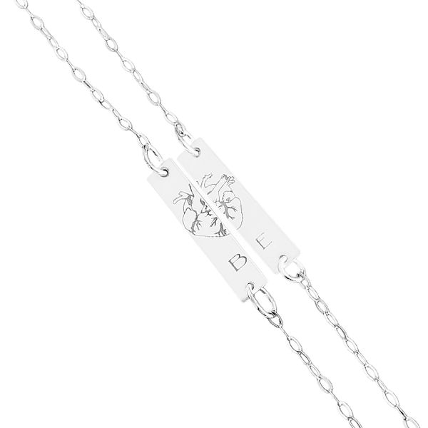 Pulseira Casal Promessa de Prata 925 