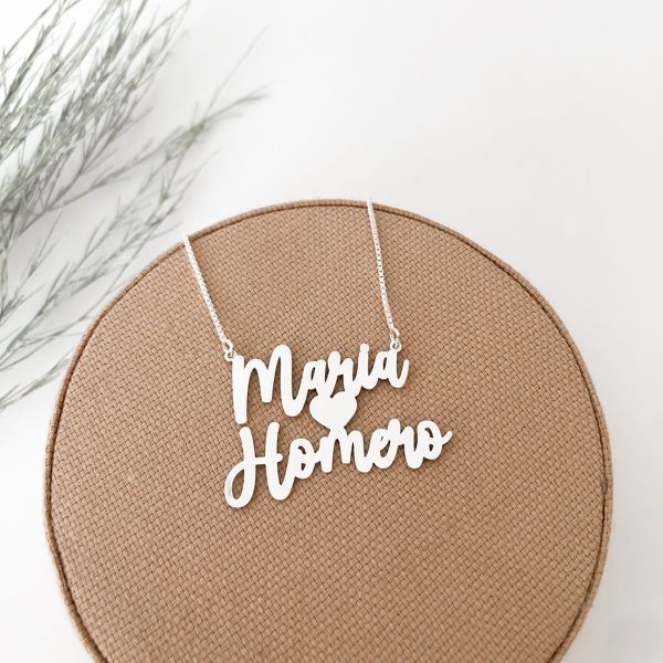 Colar Nome Personalizado Manuscrito Fonte 2
