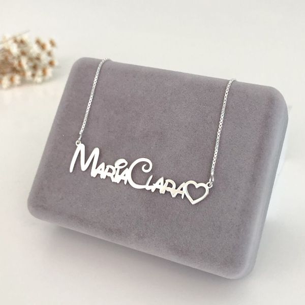 Colar Nome Personalizado Fonte Disney Prata 925