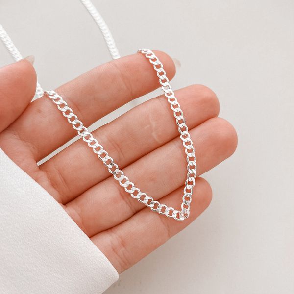 Corrente De Prata Grumet 3 mm 60cm 