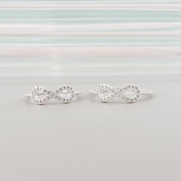 Anel Infinito Cravejado Prata 925