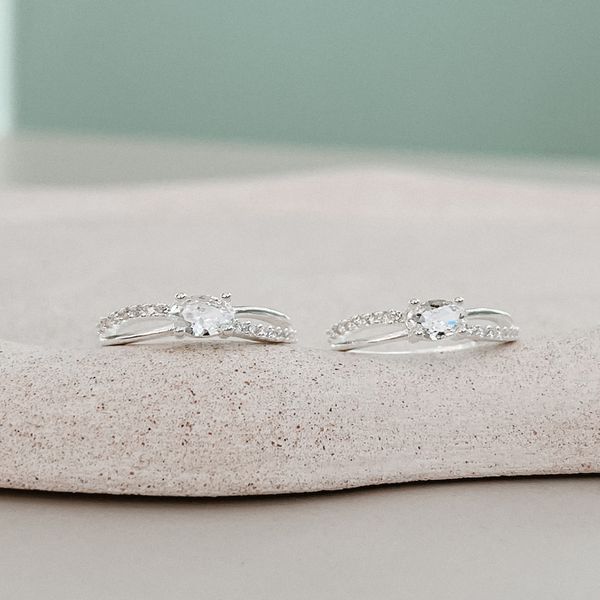 Anel Solitário Vivi Cravejado Prata 925