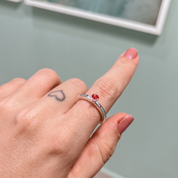 Anel You & Me Rosa Pink Prata 925 