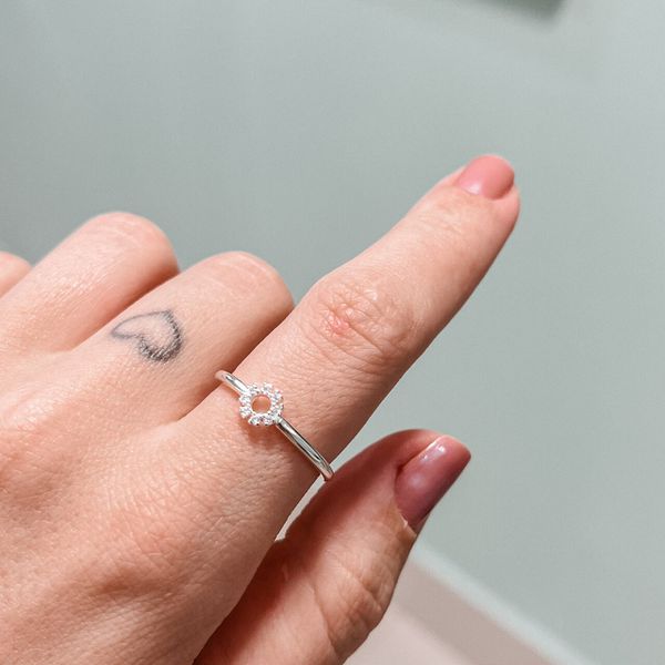 Anel Sol Cravejado Cristal Prata 925 