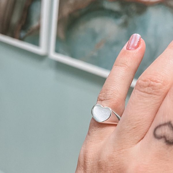 Anel Regulável Coração Dedinho Prata 925 