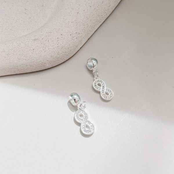 Berloque Infinito Cristal Prata 925 