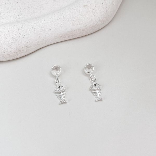 Berloque Peixe Cravejado Prata 925 