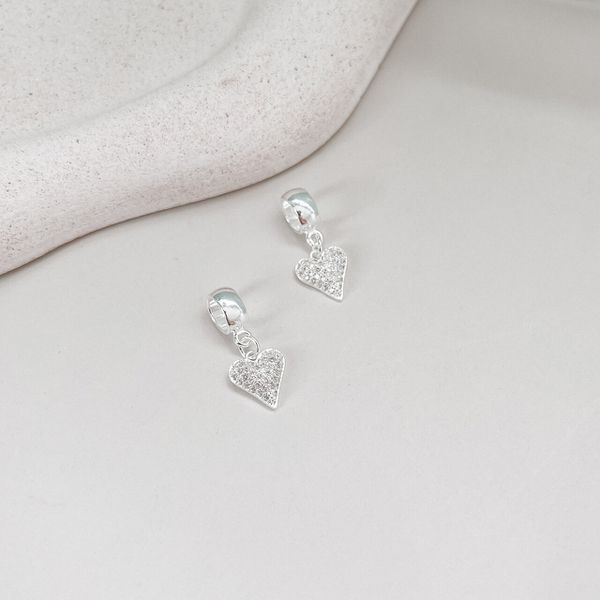 Berloque Coração Cravejado Prata 925 