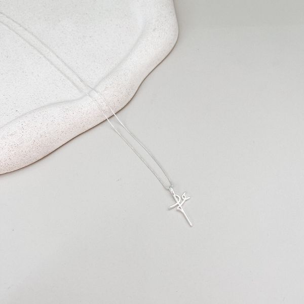 Colar Com Pingente Fé Prata 925