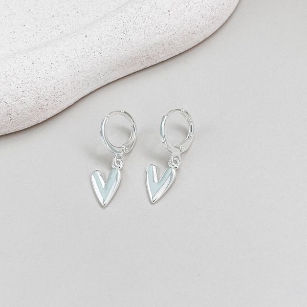 Argola Click Coração Liso Prata 925 